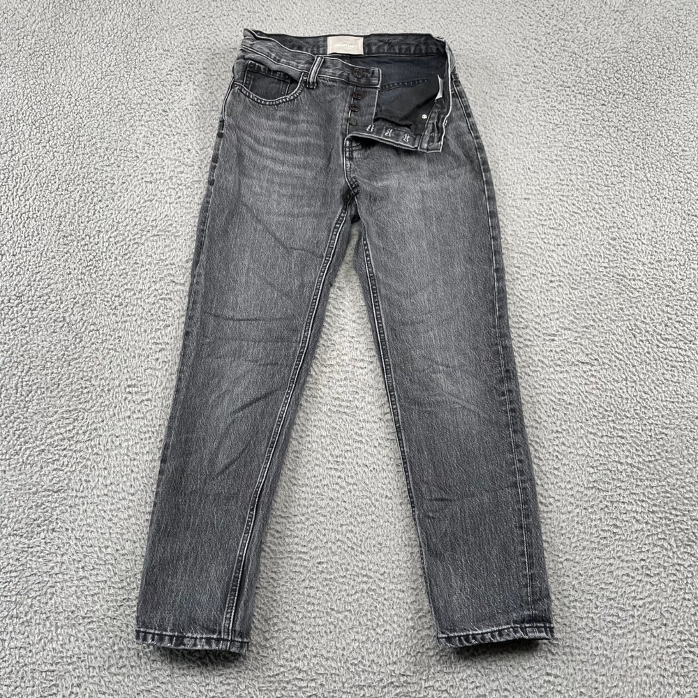 Everlane Jeans Womens 24 Black 90s Boyfriend Straight Leg High‎ Rise Denim